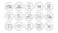 Shopping line icons. Gift, Percent sign and Sale discount. Linear icon set. Vector