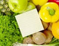 Shopping list on fruits and vegetable Royalty Free Stock Photo