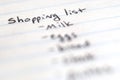 Shopping List of Groceries