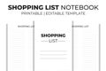 Shopping List Notebook Kdp Interior