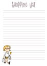Shopping list page. Vector printable planner template. Daily org