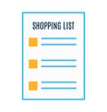 Shopping list or planning concept for business. Clipboard, survey or test with note, clipboard with documents. Vector illustration