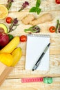 Shopping list, recipe book, diet plan. Grocering concept Royalty Free Stock Photo