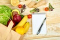 Shopping list, recipe book, diet plan. Grocering concept Royalty Free Stock Photo