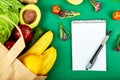 Shopping list, recipe book, diet plan. Grocering concept Royalty Free Stock Photo