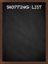 Shopping list sign on blackboard