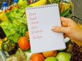 Shopping list at the supermarket (german) Royalty Free Stock Photo