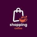 Shopping Coffee Logo Royalty Free Stock Photo