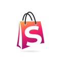 shopping logo letter s concept