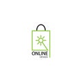 Shopping logo online line illustration color design Royalty Free Stock Photo