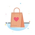 Shopping, Love, Gift, Bag Abstract Flat Color Icon Template Royalty Free Stock Photo