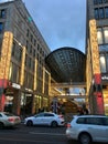 Shopping Mall of Berlin Exterior with Christmas Decoration, Christmas Tree and Lights