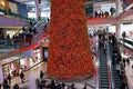 Shopping mall brightly decorated for Christmas