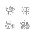 Shopping mall departments pixel perfect linear icons set Royalty Free Stock Photo