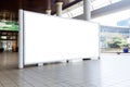Shopping mall with empty white mockup billboard with copy space area Royalty Free Stock Photo