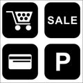 Shopping Mall Icon Set Royalty Free Stock Photo