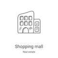 shopping mall icon vector from real estate collection. Thin line shopping mall outline icon vector illustration. Linear symbol for Royalty Free Stock Photo