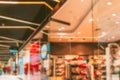 Shopping mall interior blurred background. People shopping in modern commercial mall center. Interior of retail centre Royalty Free Stock Photo