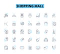 Shopping mall linear icons set. Retail, Mall, Shopping, Brands, Shops, Stores, Fashion line vector and concept signs