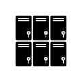 Shopping mall lockers black glyph icon Royalty Free Stock Photo