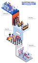 Shopping mall modern isometric infographics. Royalty Free Stock Photo