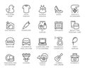 Shopping Mall Wayfinding Shop Category Outline Icons Set