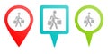 Shopping, man pin icon. Multicolor pin vector icon