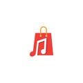 Shopping music logo simple bag illustration design Royalty Free Stock Photo