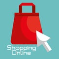 Shopping online with bag Royalty Free Stock Photo