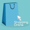 Shopping online with bag Royalty Free Stock Photo