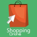 Shopping online with bag Royalty Free Stock Photo