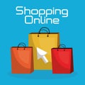 Shopping online with bags Royalty Free Stock Photo