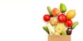 shopping, online, delivery, service, concept, vegetables, fruits, paper, bag, tomato, cucumber, squash, pepper, lemon