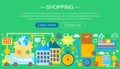 Shopping Online and E-Commerce Shopping concept. Online e commerce infographics template design, web header shopping Royalty Free Stock Photo