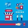 Shopping Online Mobile payment E-commerce business Technology concept Royalty Free Stock Photo