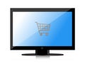 Shopping online monitor Royalty Free Stock Photo