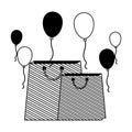 shopping online paper bags and balloons