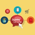 Shopping online set icons Royalty Free Stock Photo