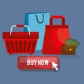 Shopping online set icons Royalty Free Stock Photo