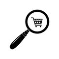 magnifyng shopping online shop Royalty Free Stock Photo