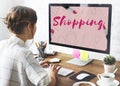 Shopping Online Shopaholics E-Commerce E-Shopping Concept