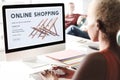 Shopping Online Shopaholics E-Commerce E-Shopping Concept