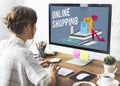 Shopping Online Shopaholics E-Commerce E-Shopping Concept