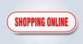shopping online sign. rounded isolated button. white sticker Royalty Free Stock Photo