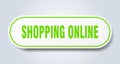shopping online sign. rounded isolated button. white sticker Royalty Free Stock Photo