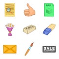 Shopping opportunities icons set, cartoon style Royalty Free Stock Photo