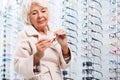 Shopping in optician store Royalty Free Stock Photo