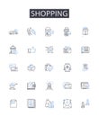 Shopping line icons collection. Retail therapy, Buying spree, Consumer culture, Retail therapy, Splurging spree, Bargain Royalty Free Stock Photo