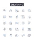 Shopping line icons collection. Retail therapy, Buying spree, Consumer culture, Retail therapy, Splurging spree, Bargain Royalty Free Stock Photo