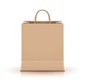 Shopping paper bag empty isolated on white. Retail shopping bag design cardboard package for advertising Royalty Free Stock Photo